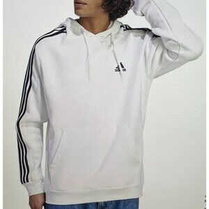 adidas Men's Essentials 3-Stripes Linear Logo Pullover Hoodie Large
